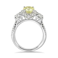 New Brilliance Lab Grown 2.00CTW Yellow & White Diamond Ring in 14K White Gold