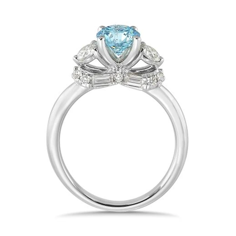 New Brilliance Lab Grown 1.63CTW Blue & White Diamond Ring in 14K White Gold