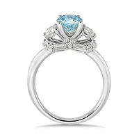 New Brilliance Lab Grown 1.63CTW Blue & White Diamond Ring in 14K White Gold