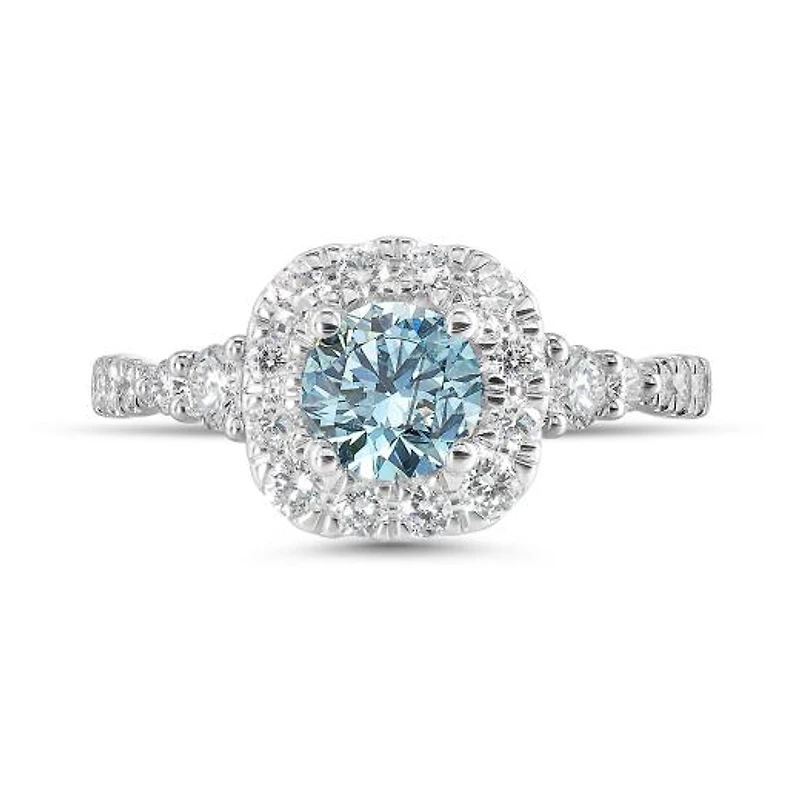 New Brilliance Lab Grown 1.46CTW & White Diamond Ring in 14K White Gold