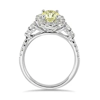 New Brilliance Lab Grown 1.46CTW Yellow & White Diamond Ring in 14K White Gold