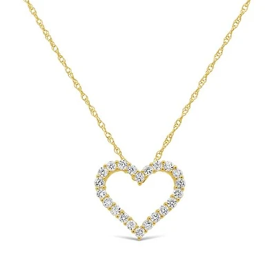 New Brilliance Lab Grown 0.30CTW Diamond Heart Pendant in 10K Yellow Gold