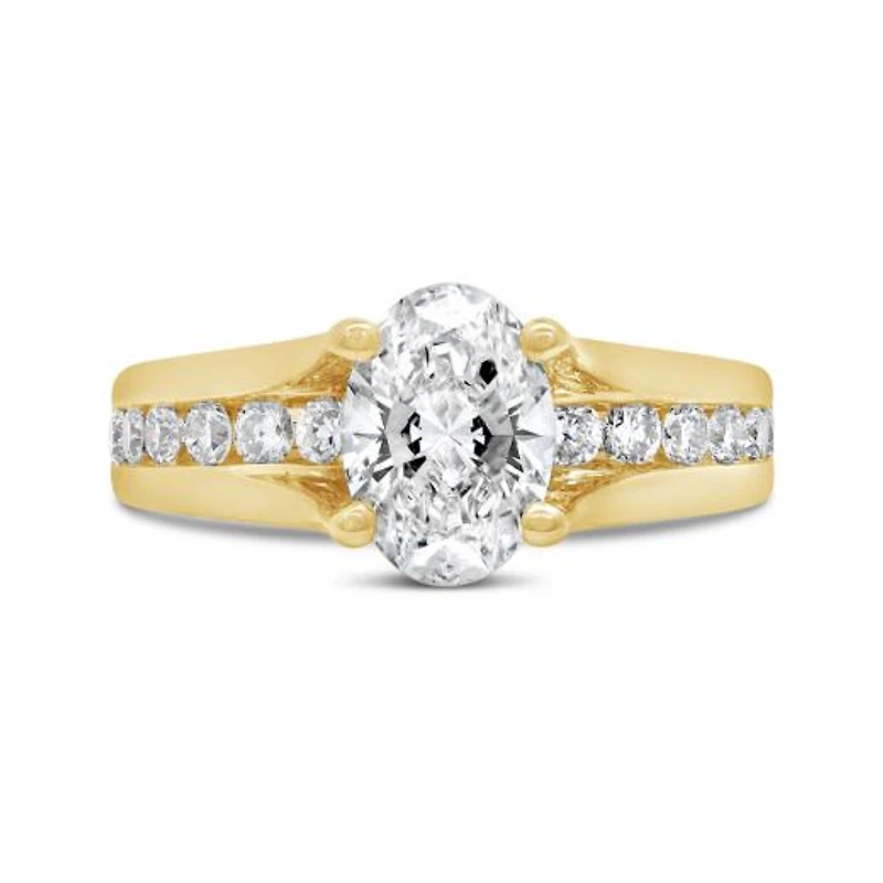 New Brilliance Lab Grown 2.00CTW Oval Cut Diamond Bridal Ring in 14K Yellow Gold
