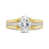 New Brilliance Lab Grown 2.00CTW Oval Cut Diamond Bridal Ring in 14K Yellow Gold