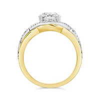 Charmed Lab Grown 1.74CTW Diamond Bridal Ring in 14K Yellow and White Gold