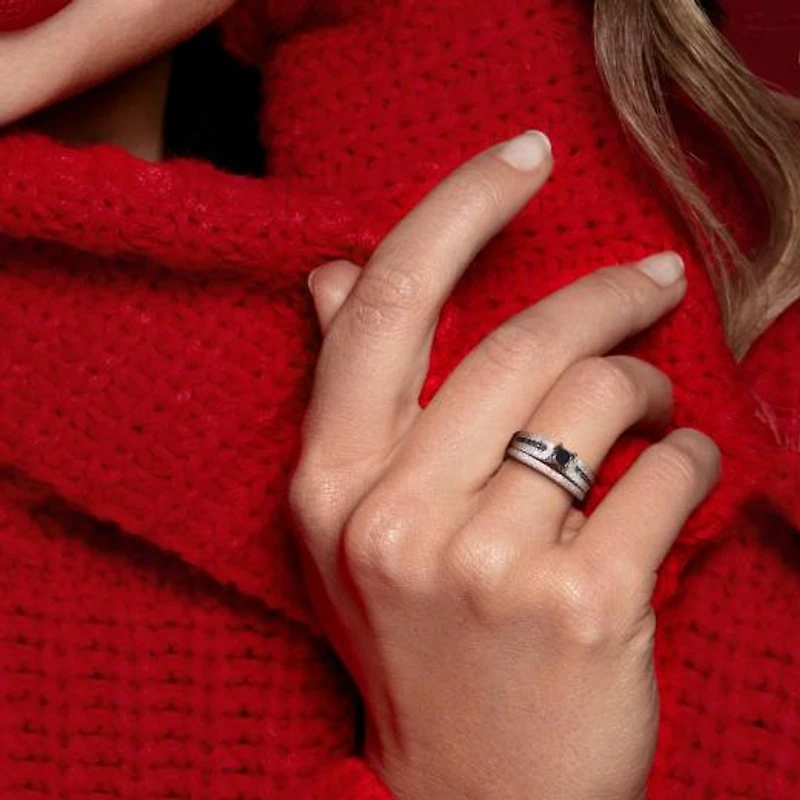 JULIANNA B 0.98CTW Diamond Bridal Set Sterling Silver