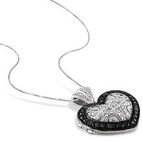 Julianna B Black Diamond Heart Pendant in Sterling Silver