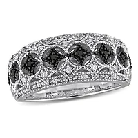 Julianna B 0.10CTW Black & White Diamond Fashion Band Sterling Silver