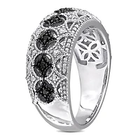 Julianna B 0.10CTW Black & White Diamond Fashion Band Sterling Silver
