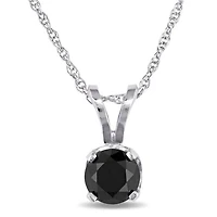Julianna B 0.50CT Round Black Diamond Pendant in 10K White Gold