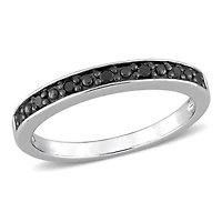 Julianna B 0.12CTW Black Diamond Band Sterling Silver