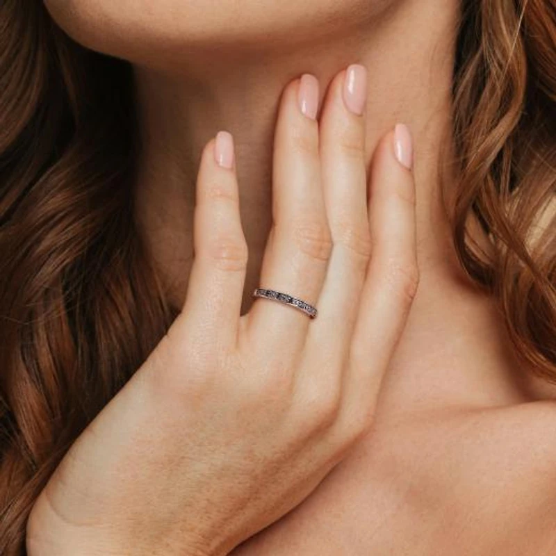 Julianna B 0.12CTW Black Diamond Band Sterling Silver