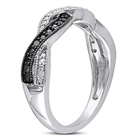 JULIANNA B 0.10CTW Black & White Diamond Fashion Ring Sterling Silver