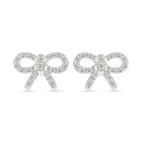 0.23CTW Diamond Bow Stud Earrings in 10K White Gold