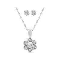 New Brilliance Lab Grown 0.25CTW Diamond Pendant and Earrings in Sterling Silver