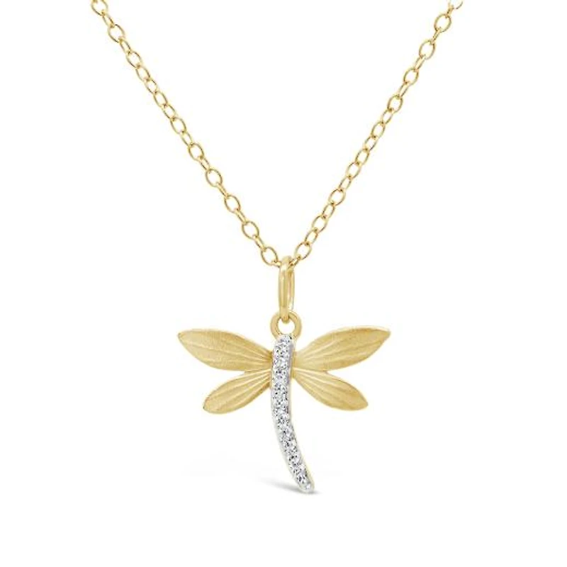 Bella Moda Diamond Dragonfly Vermeil Pendant