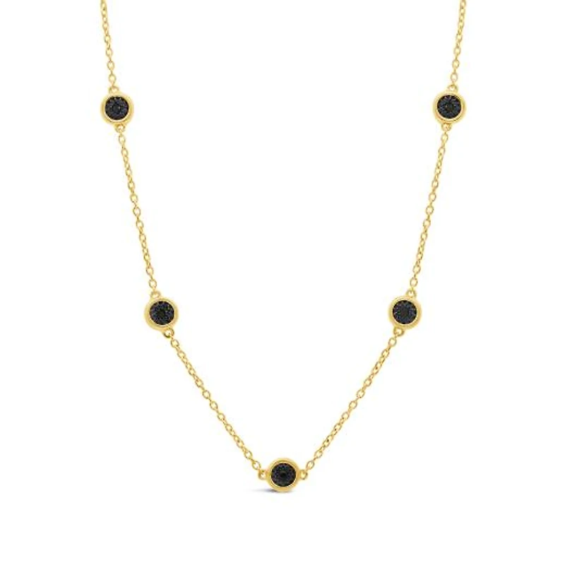 Bella Moda 0.10CTW Black Diamond Vermeil Necklace