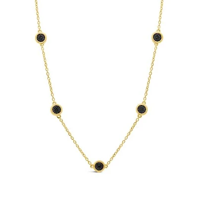 Bella Moda 0.10CTW Black Diamond Vermeil Necklace