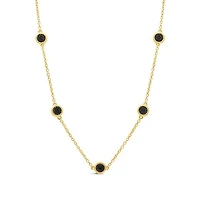 Bella Moda 0.10CTW Black Diamond Vermeil Necklace
