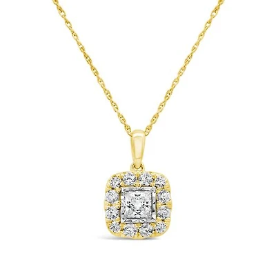 New Brilliance Lab Grown 1.00CTW Diamond Pendant in 10K Yellow Gold
