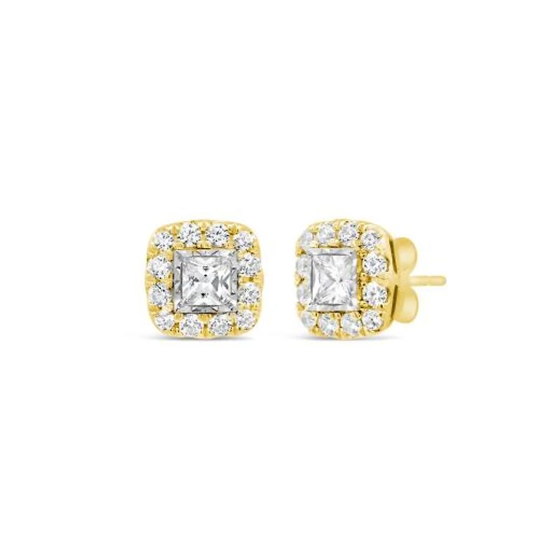 New Brilliance Lab Grown 1.00CTW Diamond Earrings in 10K Yellow Gold