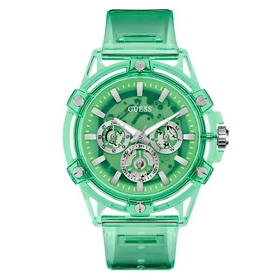 Guess Men's Transparent Green King Watch
