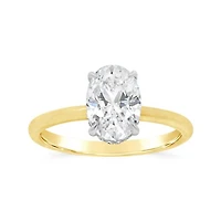 New Brilliance Lab Grown 2.07CTW Oval Diamond Solitaire Ring in 14K Yellow Gold