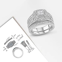 Julianna B 0.24CTW Diamond Bridal Set Sterling Silver
