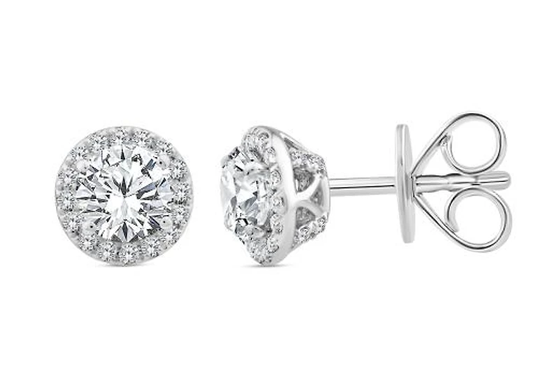 Above Love Lab Grown 1.37CTW Diamond Stud Earrings in 14K White Gold