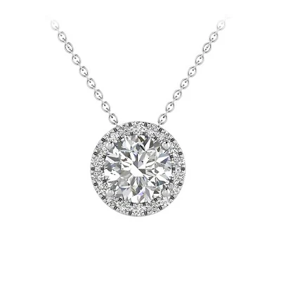 Above Love Lab Grown 0.93CTW Diamond Pendant in 14K White Gold