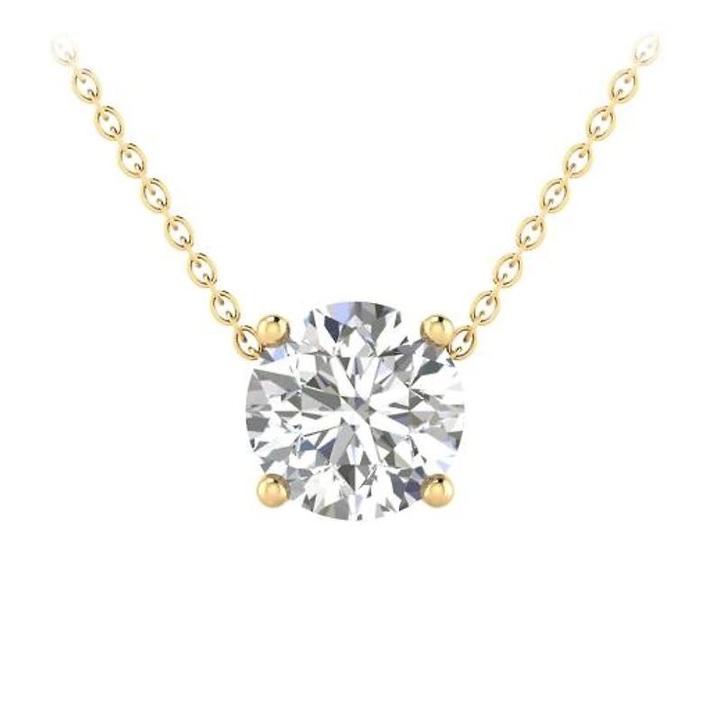 Above Love Lab Grown 1.14CT Diamond Solitaire Necklace in 14K Yellow Gold