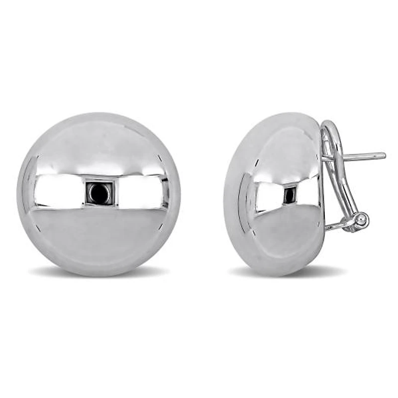 Julianna B 14K White Gold 20mm Puff Earrings
