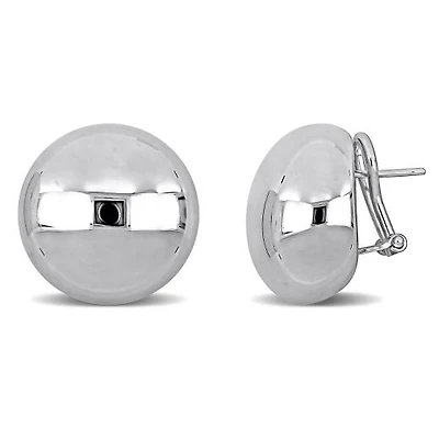 Julianna B 14K White Gold 20mm Puff Earrings