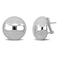 Julianna B 14K White Gold 20mm Puff Earrings