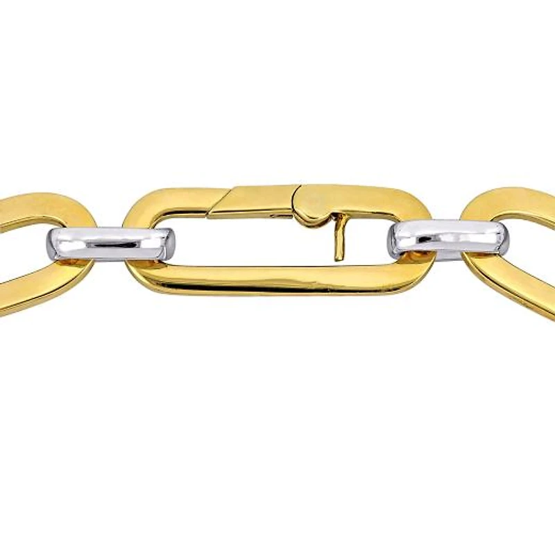 Julianna B 18K Yellow and White Gold Oval 7.5" Link Bracelet
