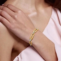 Julianna B 18K Yellow and White Gold Oval 7.5" Link Bracelet