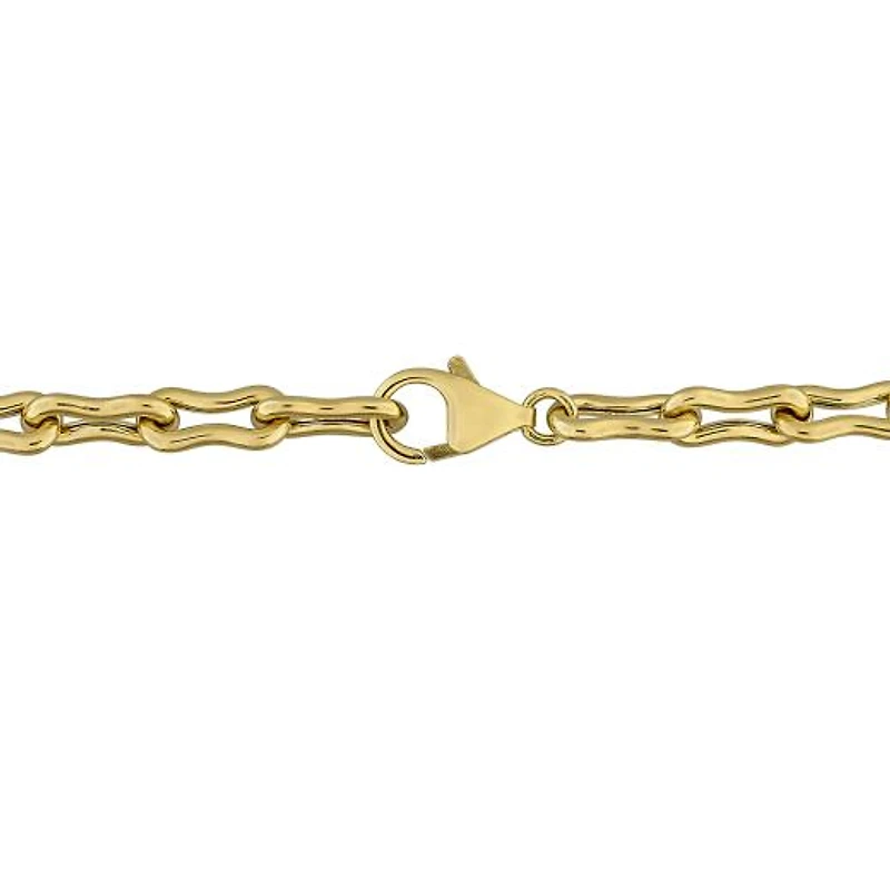 Julianna B Yellow Plated Sterling Silver Amethyst 17" Station Link Necklace