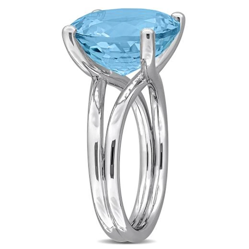 Julianna B Sterling Silver Sky Blue Topaz Solitaire Cocktail Ring