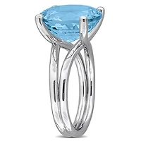 Julianna B Sterling Silver Sky Blue Topaz Solitaire Cocktail Ring