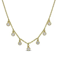Julianna B Yellow Sterling Silver Created White Sapphire 16" + 2" Necklace