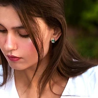 Julianna B 18K White & Yellow Gold Created Emerald & Lab-Grown Diamond Earrings