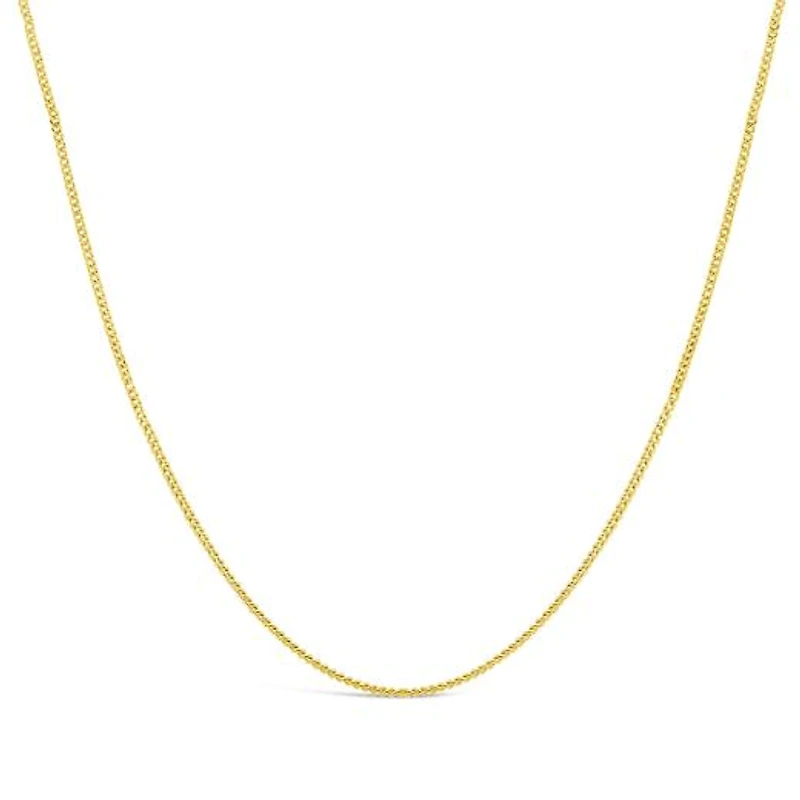 14K Yellow Gold 18" 1.05mm Diamond Cut Curb Chain