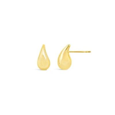 10K Yellow Gold Puffed Tear Drop Earring