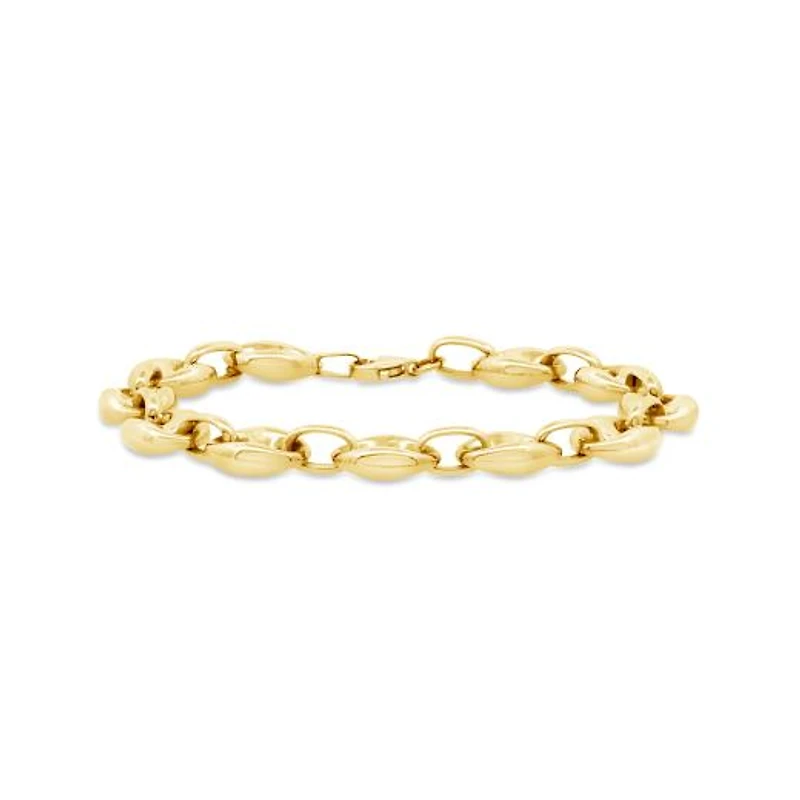 14K Yellow Gold 7.5" Puffed Mariner Link Bracelet