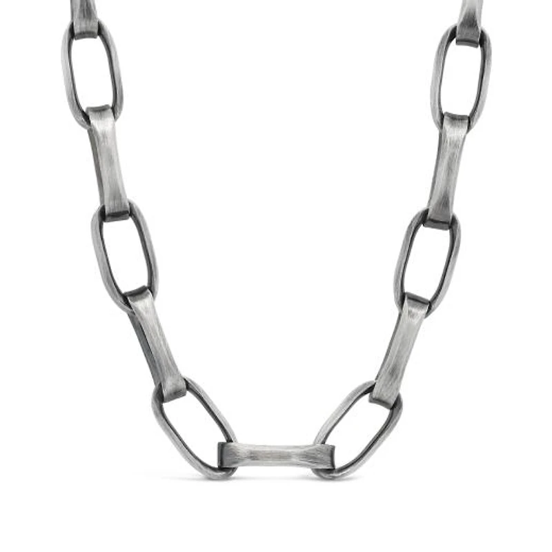 Sterling Silver 22" Rolo Link Chain with Gunmetal Finish