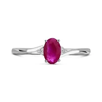 10K White Gold Ruby & Diamond Ring