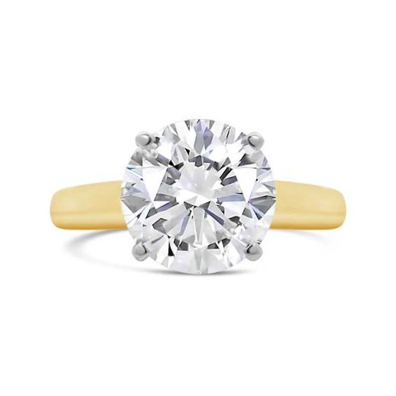 New Brilliance Lab Grown 5.00CT Diamond Solitaire Ring in 14K Yellow Gold