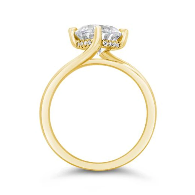 New Brilliance Lab Grown 2.05CTW Diamond Solitaire Offset Ring 14K Yellow Gold