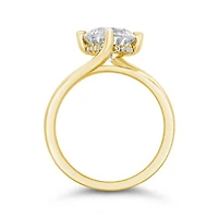 New Brilliance Lab Grown 2.05CTW Diamond Solitaire Offset Ring 14K Yellow Gold