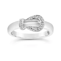 Diamond Fashion Buckle Ring in Sterling Silver